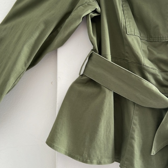 2. Lane Bryant Woman’s Jacket with Peplum waist, zip and snap closure, and belt - Picture 13 of 16